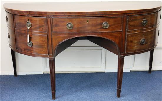 A George III mahogany demi-lune sideboard, W.182cm